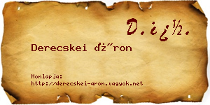 Derecskei Áron névjegykártya